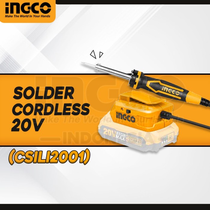 INGCO CSILI2001 P20S Cordless Solder Iron 40W Patri Listrik Timah 40 W