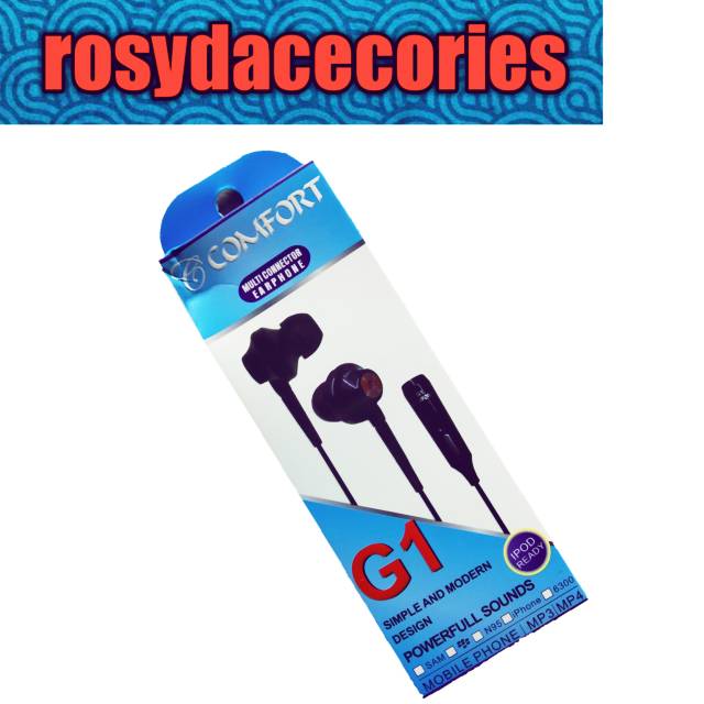 Headset comfort G1 Mega bass multi earphone handset henset hanset kupingan comfort G1 Mega bass