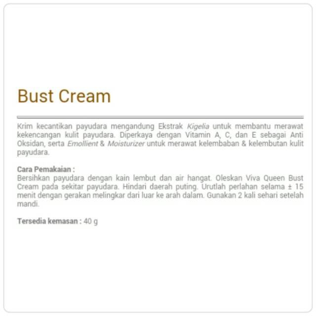 ★ BB ★ VIVA Queen Bust Cream | Krim kecantikan Payudara 40gr