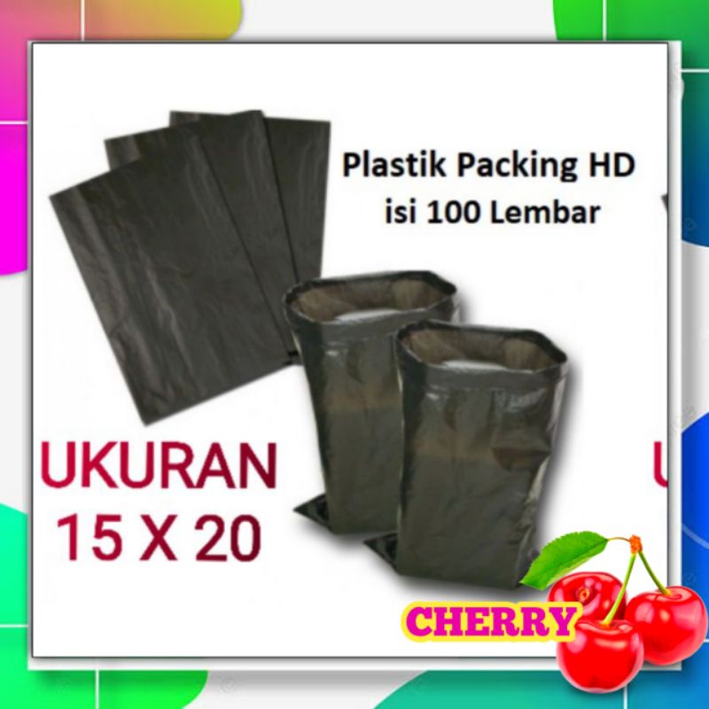 

❣️CHERRY ❣️plastik packing tanpa perekat ukuran 15 x 20 cmisi 100 pcs warna hitam