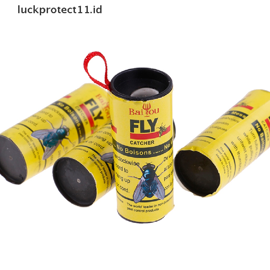 //HG&amp;ID// 4 Rolls Insect Bug Fly Glue Paper Catcher Trap Ribbon Tape Strip Sticky Flies .