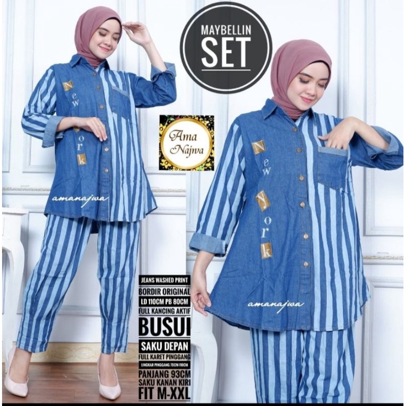 SET BAJU WANITA  DEWASA//BAJU SET//MAT JEANS