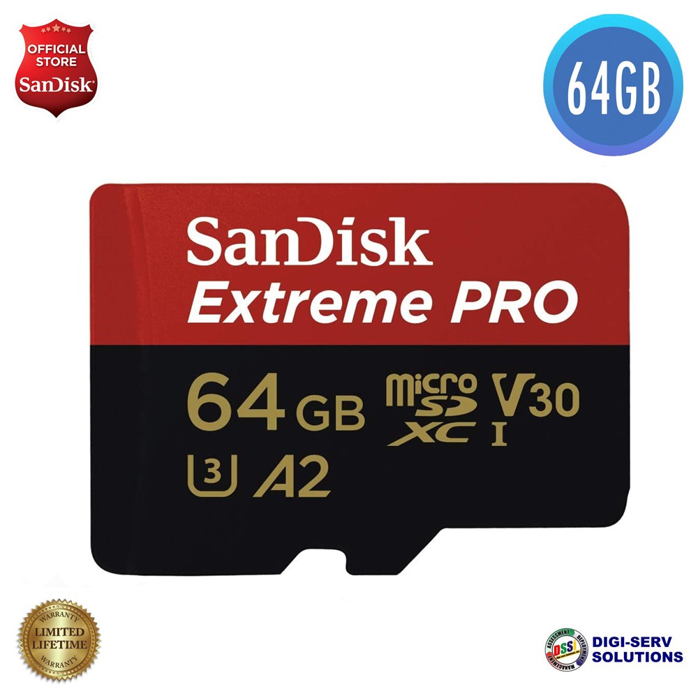 SanDisk Extreme PRO Series 64GB Micro SDXC A2 UHS-I Class 10 U3 V30 up to 170MB/s