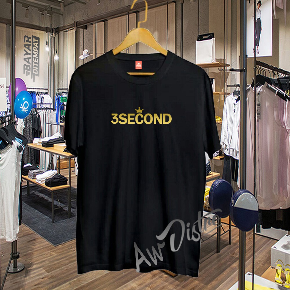 COD Baju Kaos Distro 3Second033 Gold Premium Quality Lengan Pendek Kaos Tulisan Kaos Kata-Kata Kaos Sablon