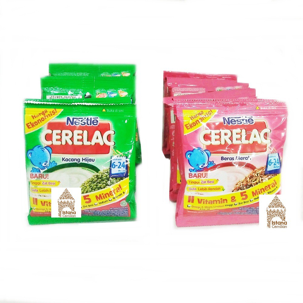 Nestle Cerelac Kacang Hijau / Beras Merah Isi 8 Sachet