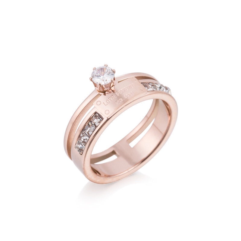 Cincin Titanium Diamond Look Mewah Premium Trending Vintage Fashion