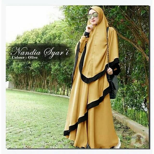 [RBN] SET GAMIS NANDIA SYAR'I BUSUI + KHIMAR SYAR'I