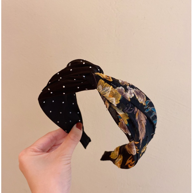 Caliloops Tanya Bando Wanita Motif Batik Bunga Korean Headband Wanita