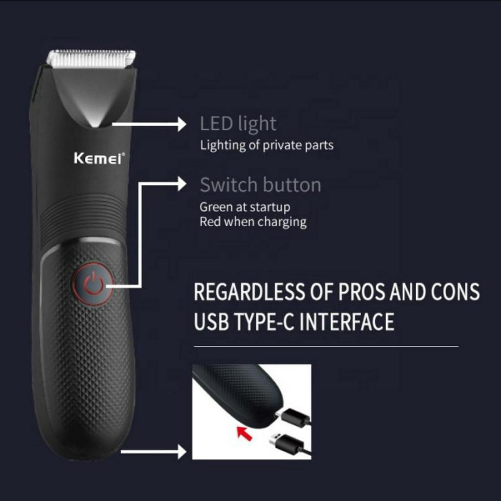 Alat Cukur Rambut Kemei KM-1838 Hair Clipper Elektrik Professional Detailer Trimmer Mesin Pemotong Rambut