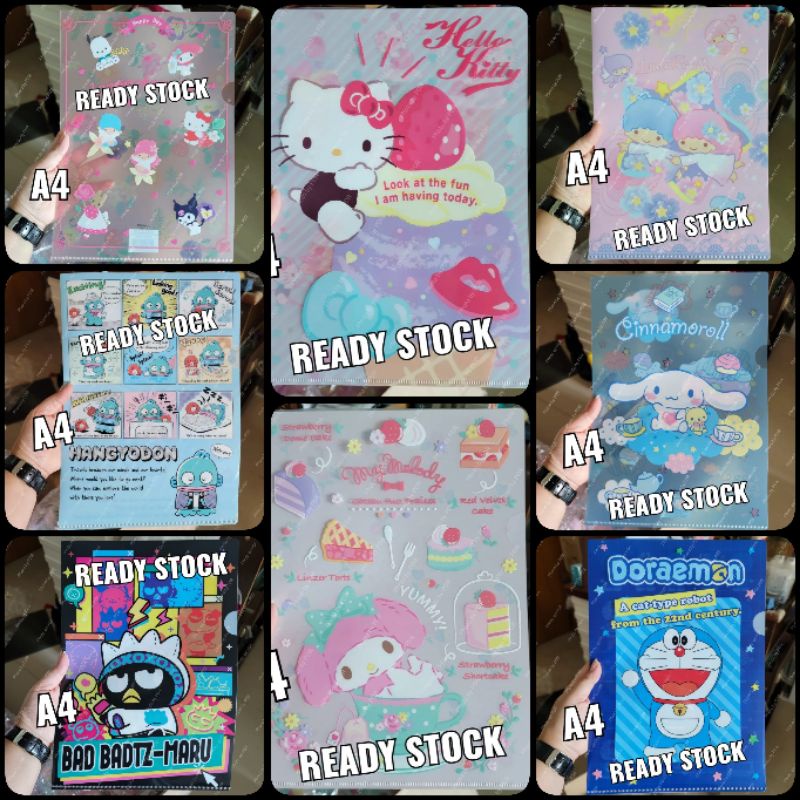 

Map Clear File Dokumen A4 Sanrio Karakter Hello Kitty, My Melody, Little Twin Stars, Cinnamoroll, Hangyodon, Badtz Maru,