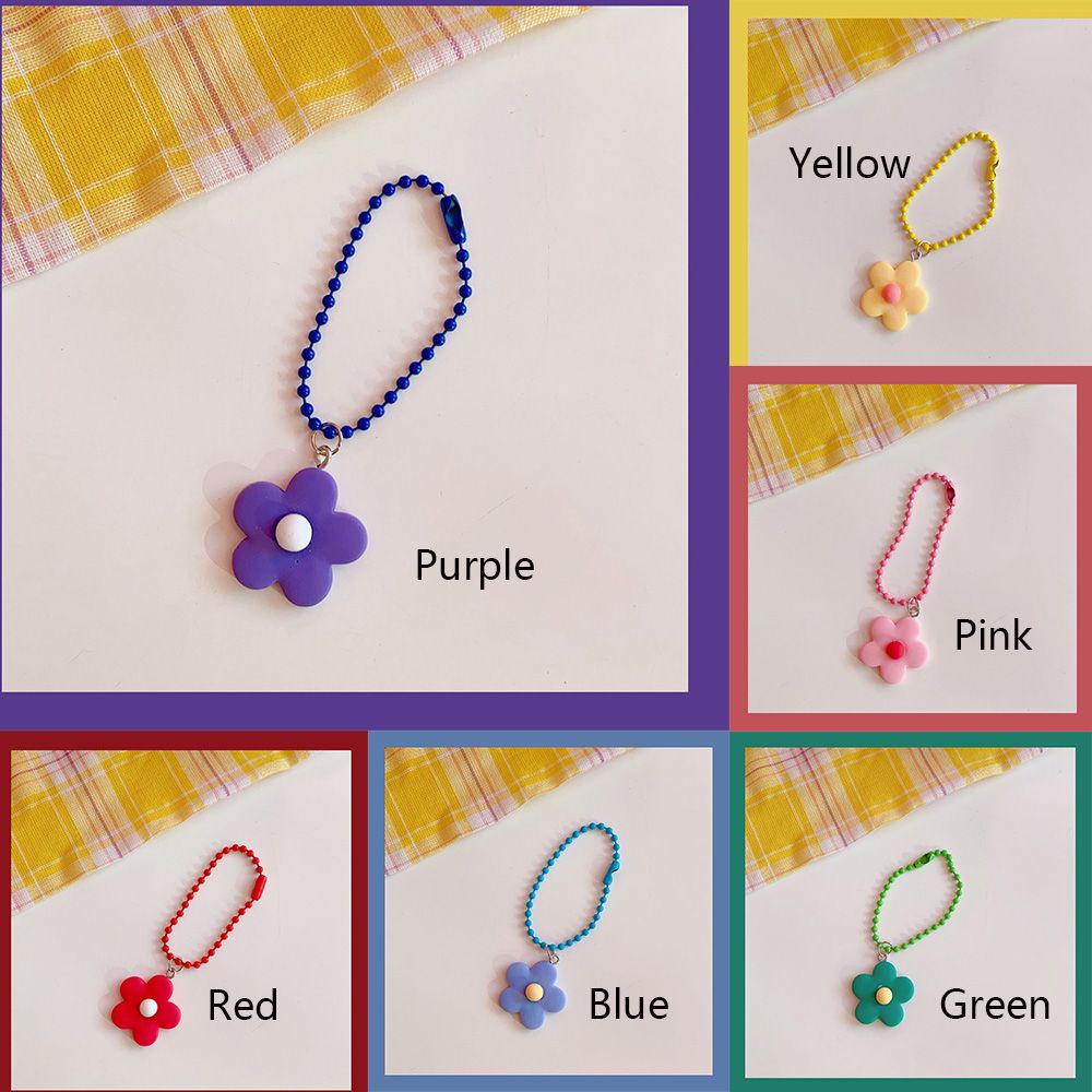 ROW Gift Key Ring Cute Plastics Keychain Color Flower Pendant Clothing Accessories Girly Heart Coin Purse Pendant Decorations/Multicolor