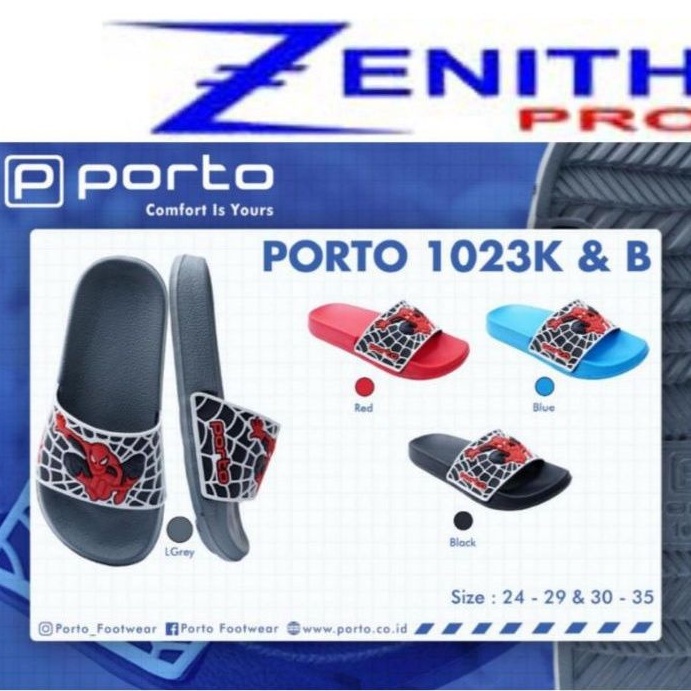Sandal Selop Anak Laki Laki motif Spiderman PORTO 1023-1