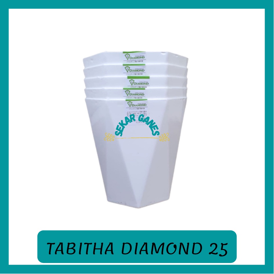 Pot Tabitha Diamond 25 Pot Bunga Tanaman Tinggi Pot Diamond Tabitha Putih Pink 20 25 30 35 Grosir Pot Bunga Diamond Cantik Tebal Bagus