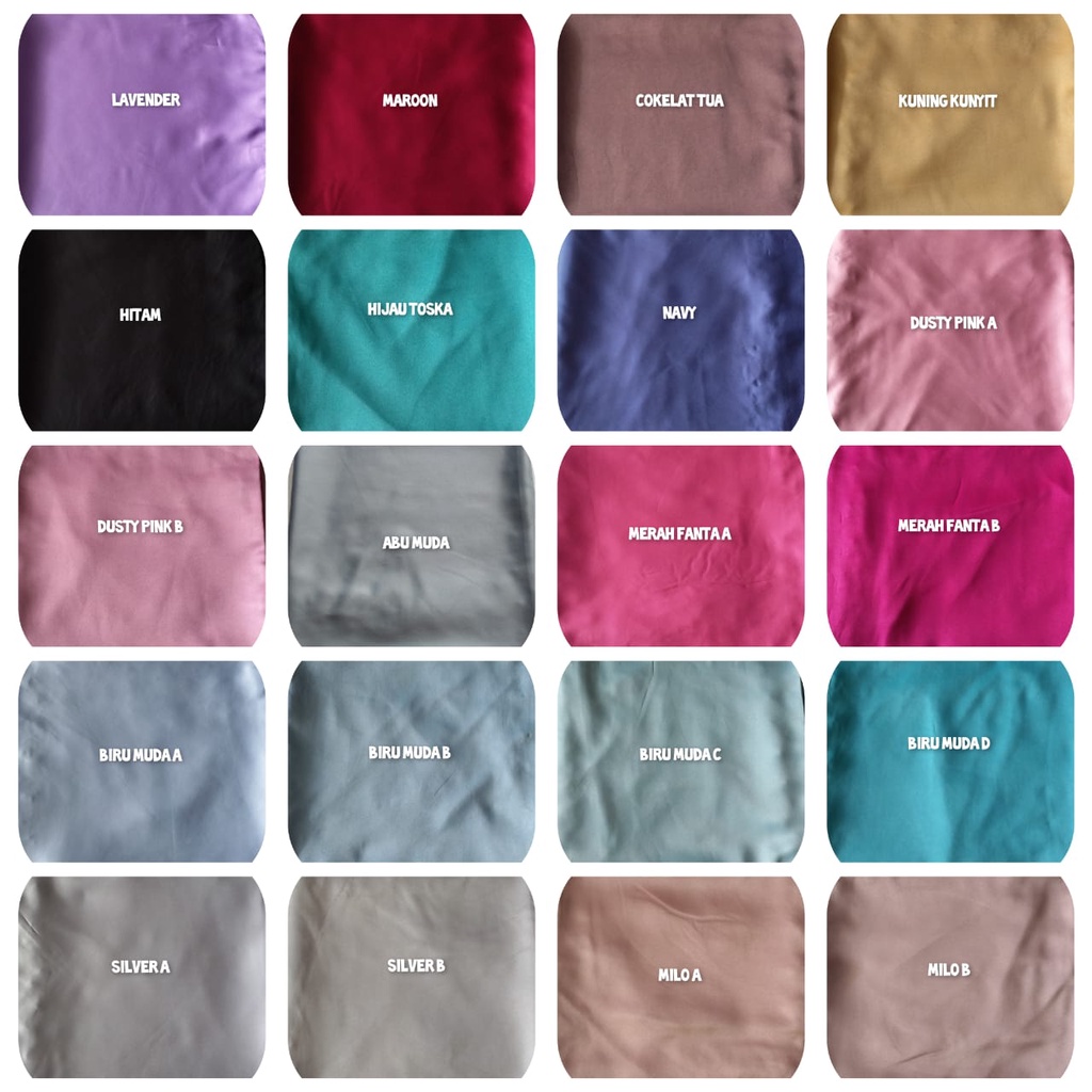 SEGIEMPAT SATEN MUTIARA EMELIO PEARLS RENDA HIJAB SEGI EMPAT AZARA JILBAB SATIN PILIH WARNA 110 X 110 cm HARGA GROSIR