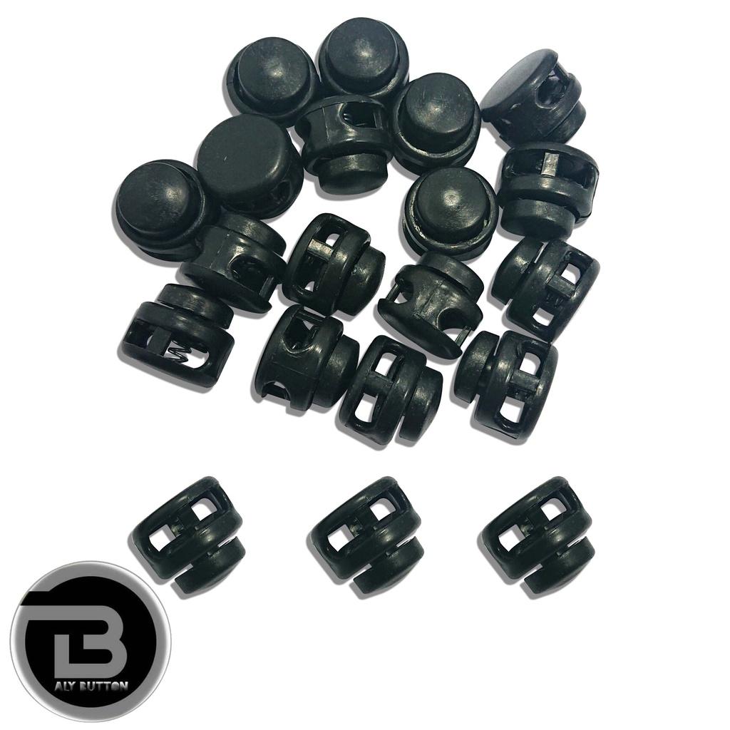 STOPPER LUBANG DUA KLASKSON 17 MM PER 100 PCS WARNA HITAM