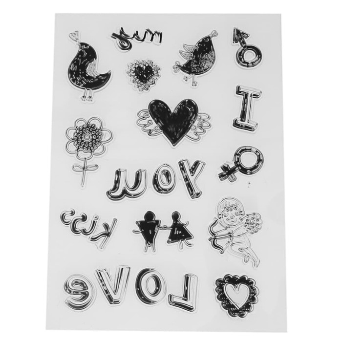 

Clear Stamp (Stempel Transparan/Bening) - Man & Woman Initial Pattern