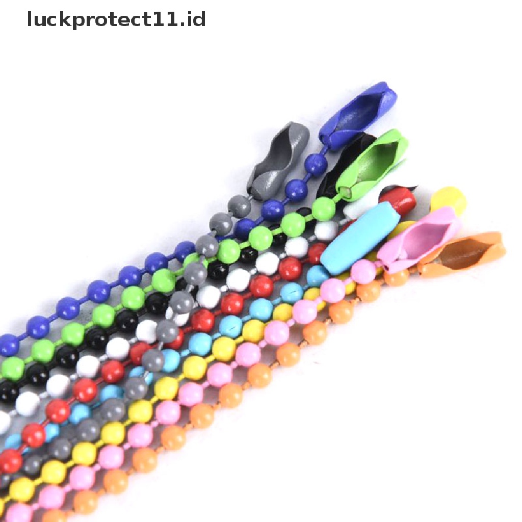 (Luckprotect11) Kacamata Pelindung Untuk Pria / Wanita10pcs / set Gantungan Kunci Manik-Manik Bola Warna-Warni 2.4mm Untuk Membuat Perhiasan Diy