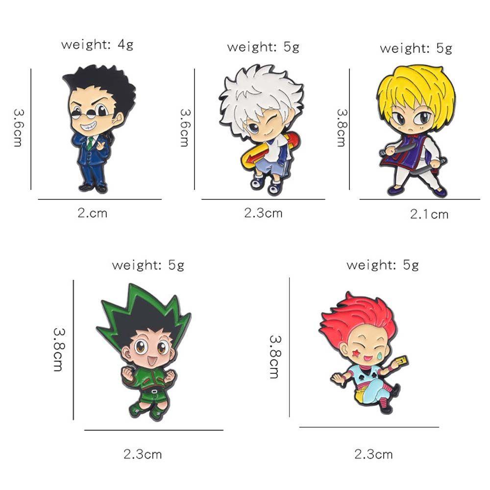 Lanfy Anime HUNTERxHUNTER Kartun Lucu Mantel Aksesoris Perhiasan Anime Lencana GON Lencana Pin Killua Enamel Pin