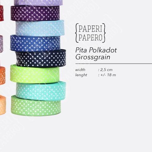

➱ Pita Polkadot Grossgrain 1 Inch 2.5 Cm - Ribbon - Orange ☪