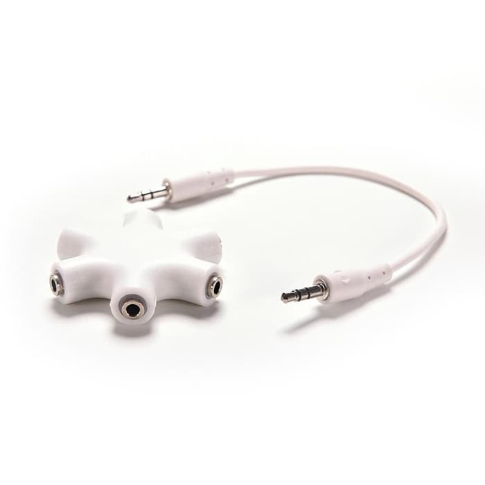 6 Way Ports Male to 5 Female Audio Earphone 3.5mm Jack Splitter Adapter - JLT108--ALLOYSEED