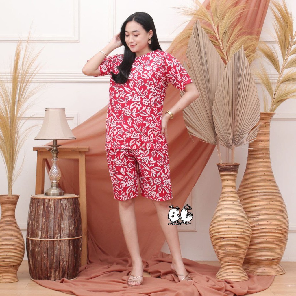 Setelan Batik Baju Tidur Santai Bebidol Setcel Katun Halus Adem Set Piyama Baju Celana Pendek Anya 9