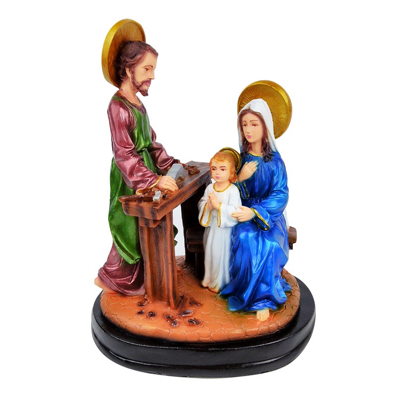 Patung Keluarga Kudus Nazaret 22 cm Kanak Yesus Bunda Maria Santo Yosef Tukang Kayu