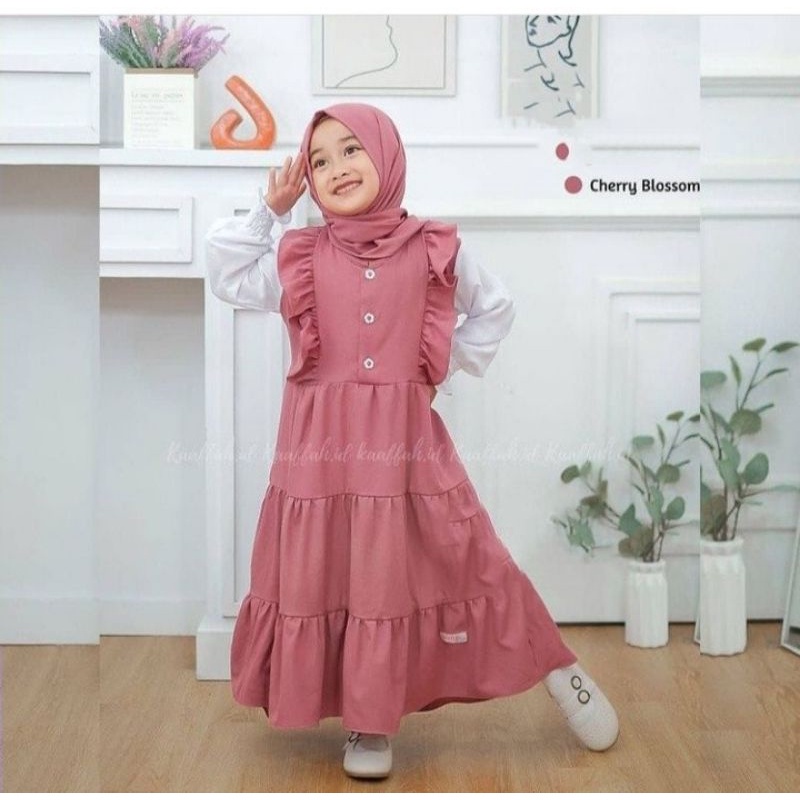 Gamis anak perempuan terbaru/dress aqilah FREE HIJAB