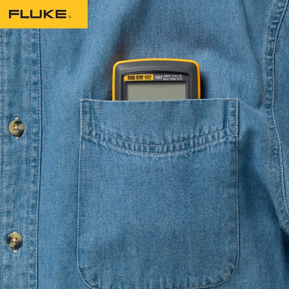 FLUKE 101 - Basic Digital Portable Pocket Multimeter with LCD Display - Multitester Digital LCD