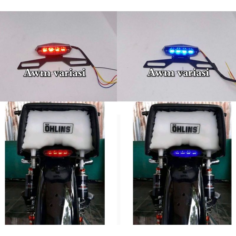 paket lampu tembak daymaker rx king set kumis dan lampu stop mini