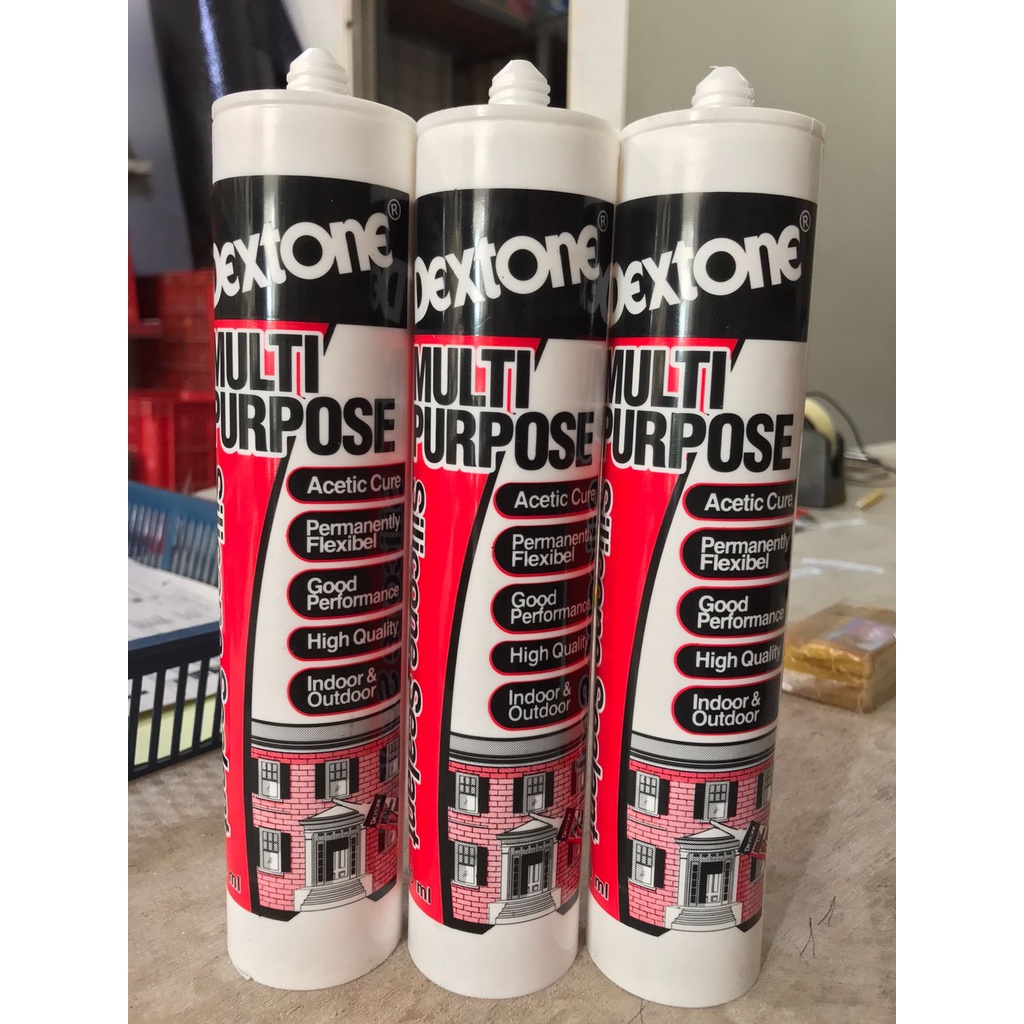 Dextone Silicone Sealant / Lem Silikon / Multi Purpose white atau clear