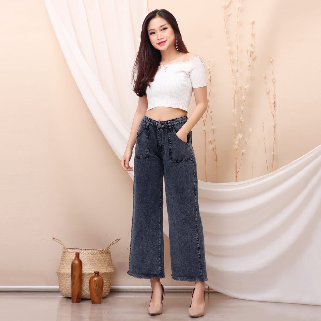 Celana jeans wanita//Celana panjang//Celana boyfriend wanita//kulot