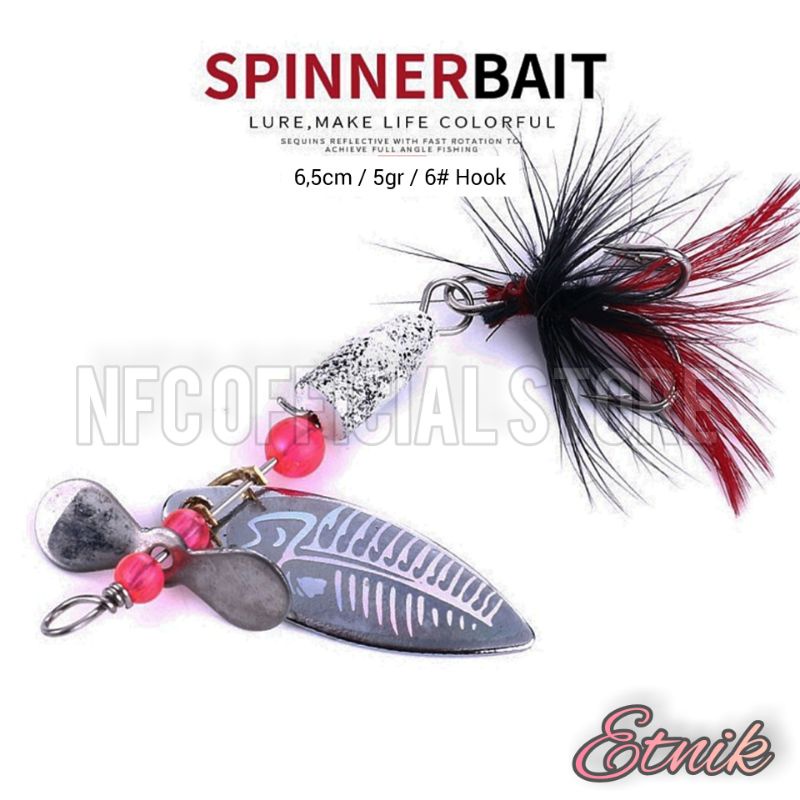 Spoon Inline Spinner ETNIK 6,5cm / 5gr dengan baling-baling dan blade berputar