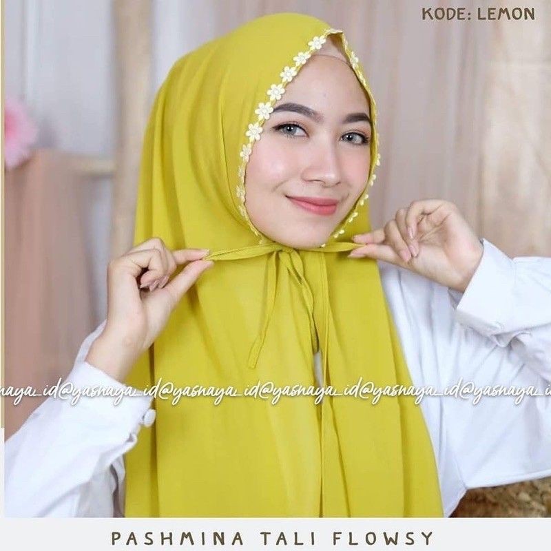 (PROMO) JILBAB PASHMINA TALI RENDA MELATI 180 X 75 DIAMOND PREMIUM TERBARU