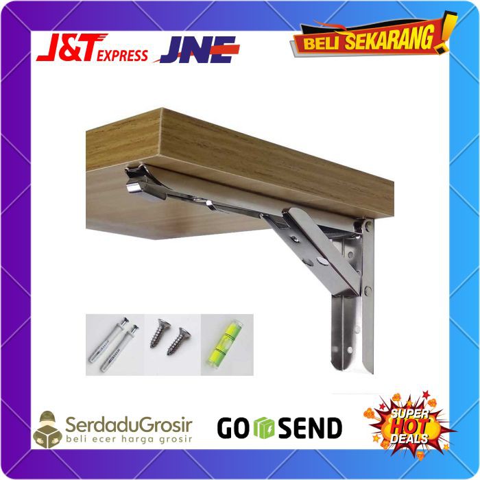 Bracket Engsel Siku Meja Lipat Dinding Meja Bakso Stainless 65kg 12 Inch 2 Pcs Kuat Shopee Indonesia