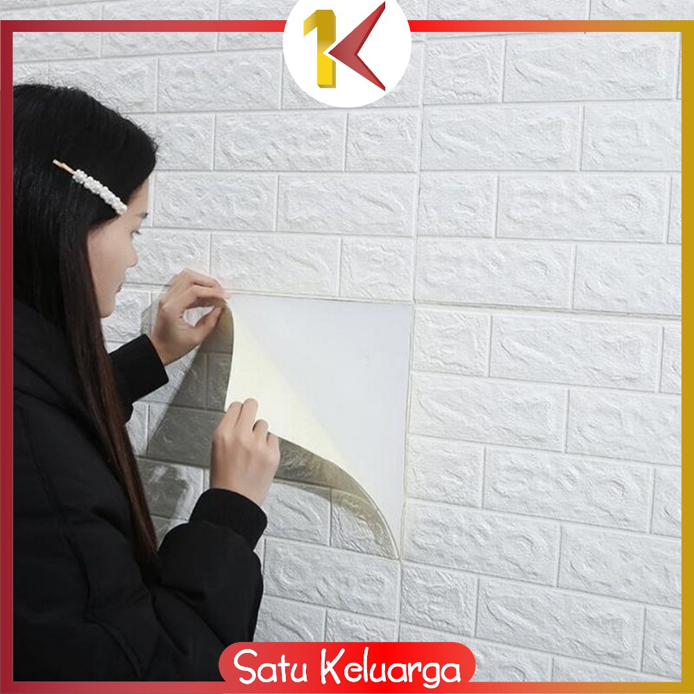 SK-C206 Wallpaper Dinding Foam 3D Kecil Motif Batu Bata / Walpaper Stiker Dinding Dekorasi Kamar-1