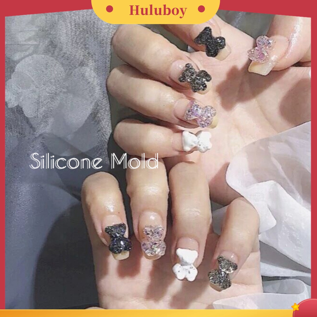 Huluboy Huluboy♡ Cetakan Stempel Kuku 3D Bahan Silikon Transparan Untuk Nail Art DIY