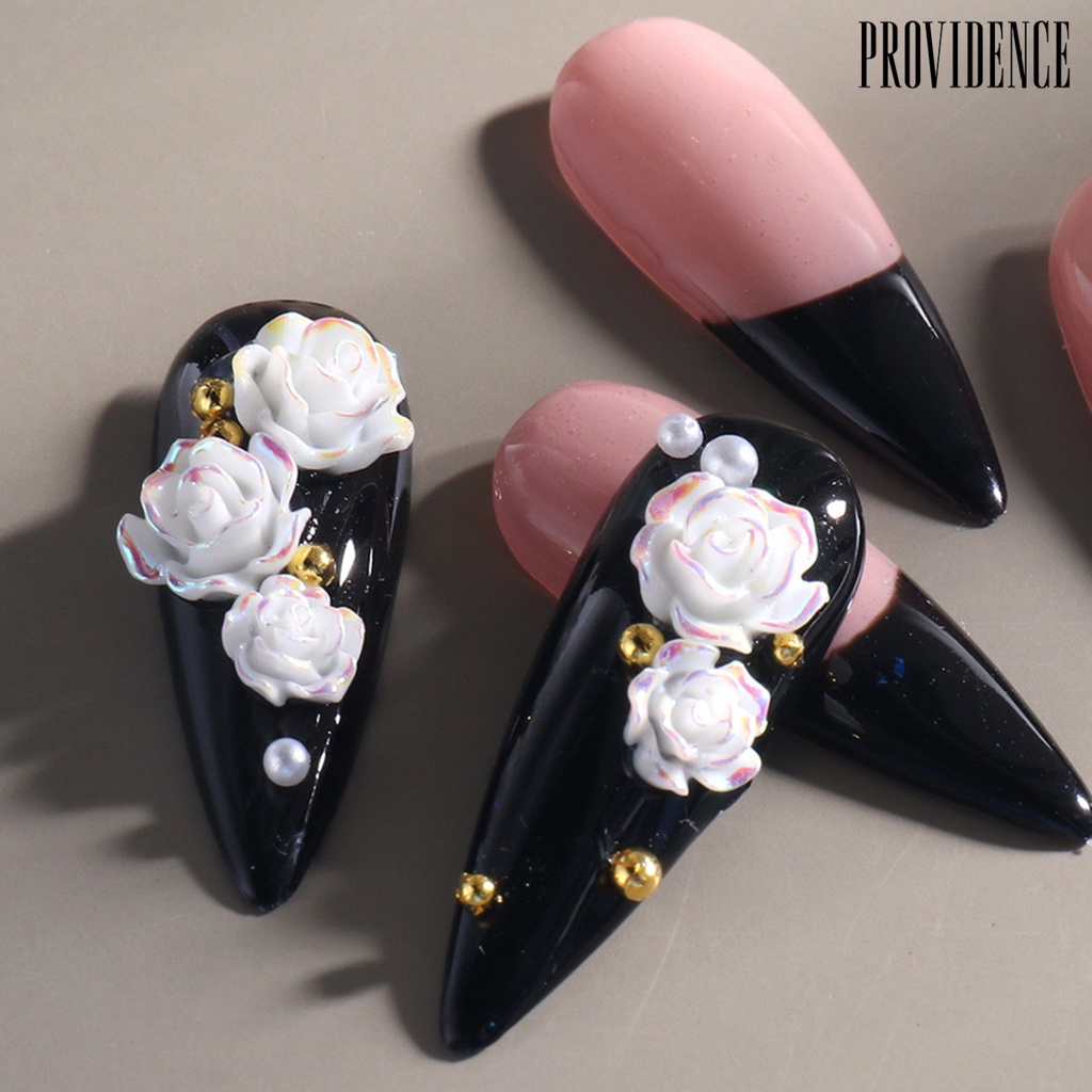 1 Kotak Ornamen Bunga Kamelia Putih Mini Bahan Resin Tidak Pudar Untuk Dekorasi Nail Art Wanita