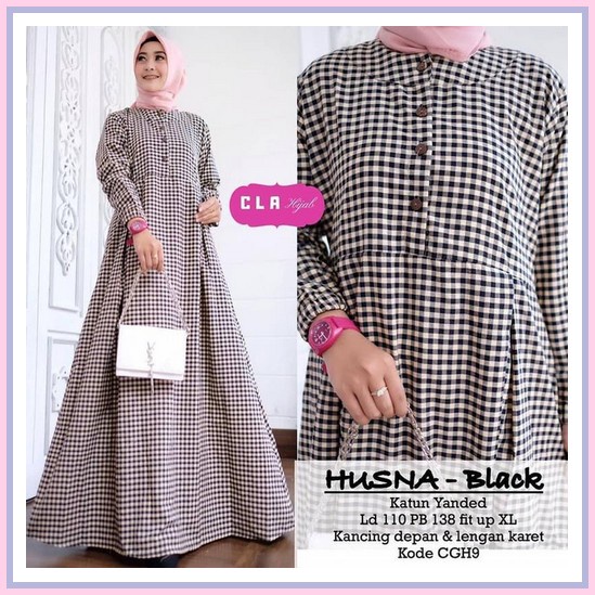 Gamis Model Baru_ Dress Arrona Renda Bahan Ceruty Baby Doll Premium Baju Gamis Wanita Terbaru - Sabr