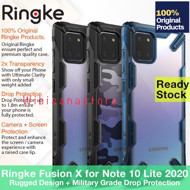 WS95 Original Case Sarung Hp Samsung Galaxy Note 10 Lite 2020 Ringke Fusion Hybrid Hard Casing Cover