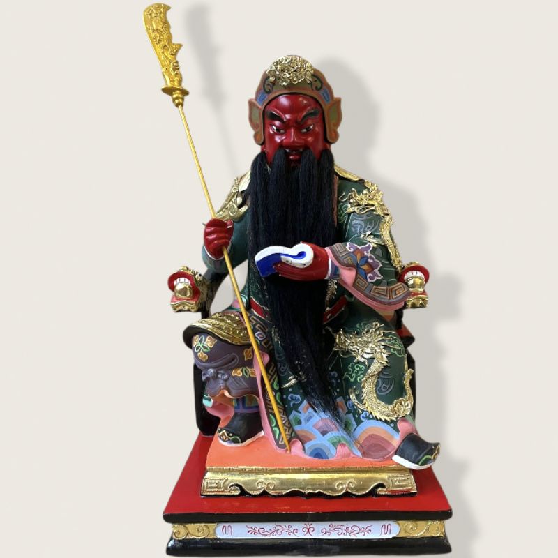 patung dewa kwankong full kayu 16 inch