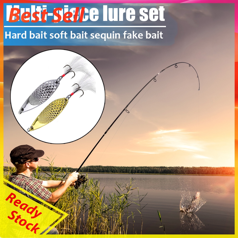 25/35pcs Multi-Piece Sequin Fishing Bait Kit Artificial Fishing Crankbaits