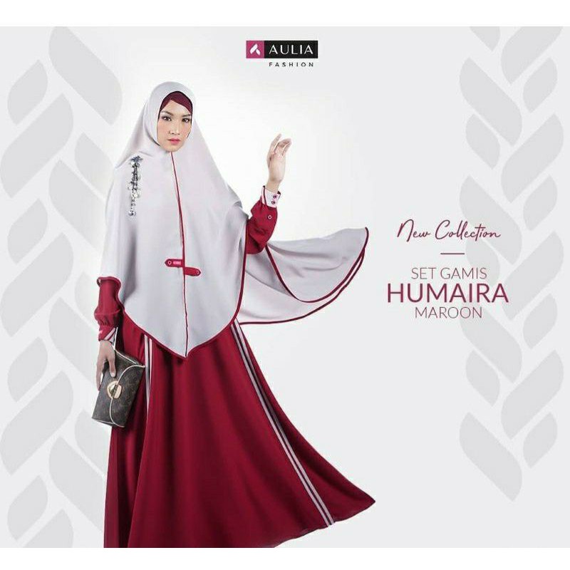 GAMIS SET AULIA FASHION HUMAIRA MAROON LIMITED EDITION GAMIS SYARI KEKINIAN