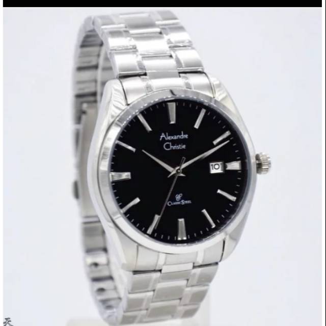 Alexandre christie ac8515 silver black jamtangan pria