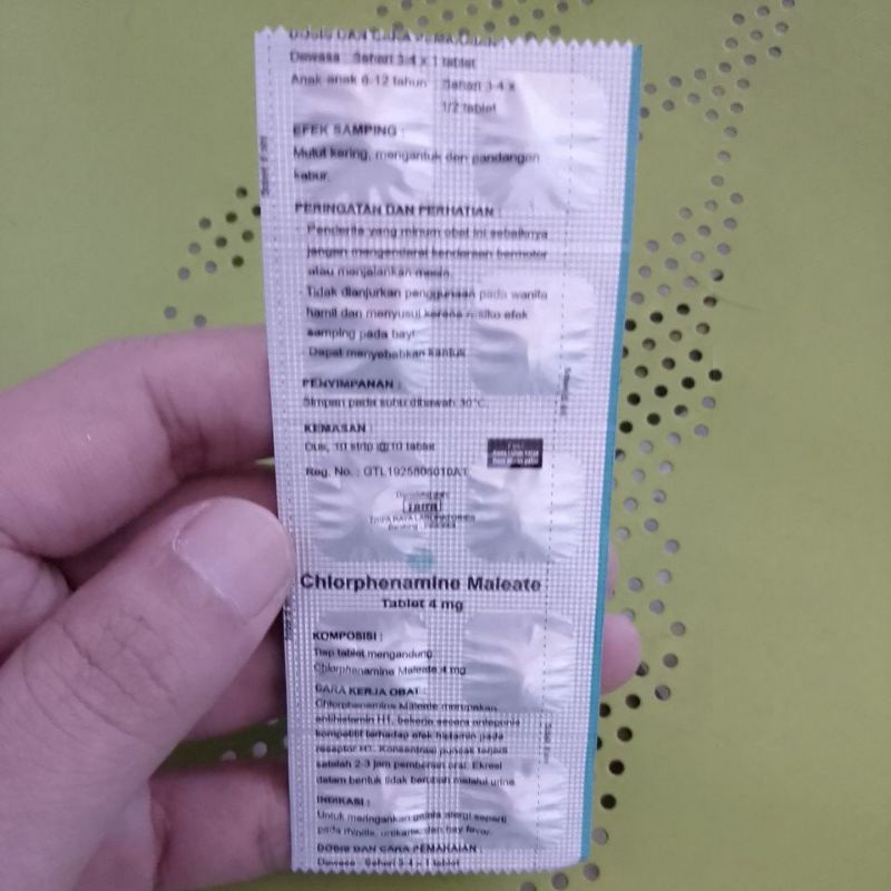 CTM (Chlorphenamine Maleate ) Tablet TRIFA // Obat Gatal Alergi, Kaligata, Biduran