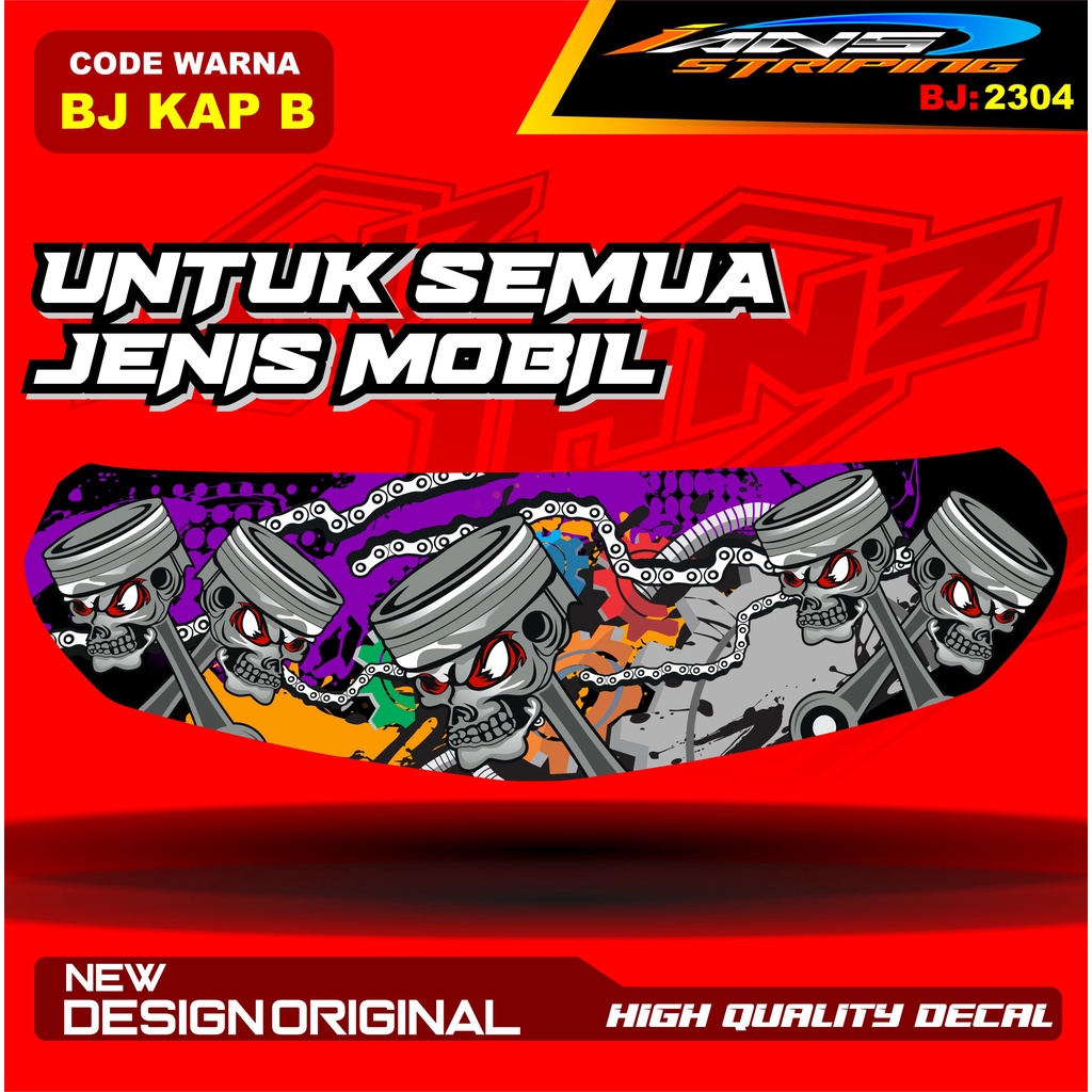 DECAL STICKER KAP DEPAN MOBIL AVANZA / VARIASI STIKER CUP DEPAN MOBIL XENIA / STIKER KAP CUP MOBILIO AGYA CALYA / STIKER MOBIL