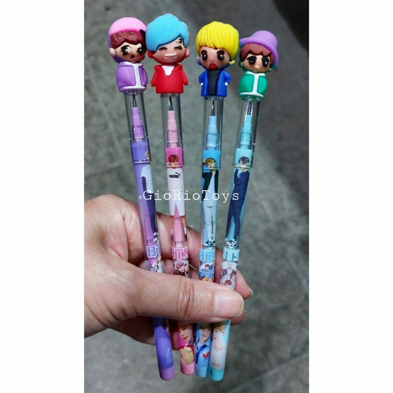 

Pensil Lantu / Pensil Bensia / Pensil Susun Pencil Cabut Tusuk Pencil Lantu Karakter BTS KPOP Lucu