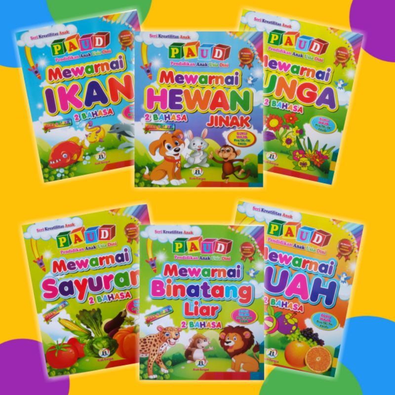 BUKU PAUD MEWARNAI 2 BAHASA BUKU PAUD KREASI MEWARNA BUKU MEWARNAI ANAK