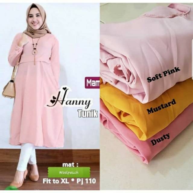 Busana muslim wanita hanny tunik pakaian atasan wanita busana muslim