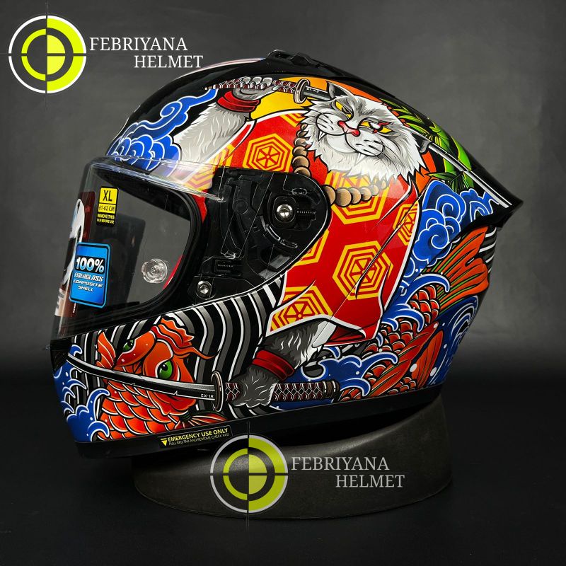 HELM NJS ZX1-R BUSIDO BLACK FIBER GLASS FULL FACE NJS