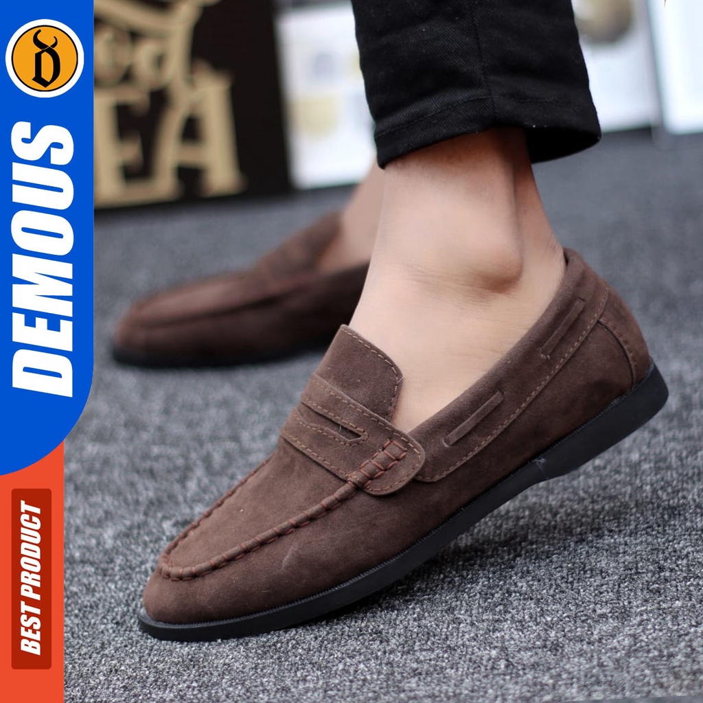 DEMOUS Zanemba - Sepatu Slip On Casual Slop Santai Pria